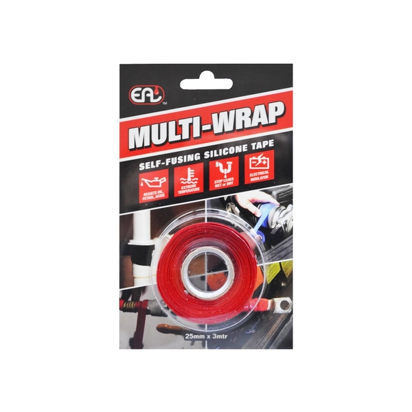 Multi-Wrap Self Fusing Silicone Tape for Pipe Repair - Red 25mm x 3m