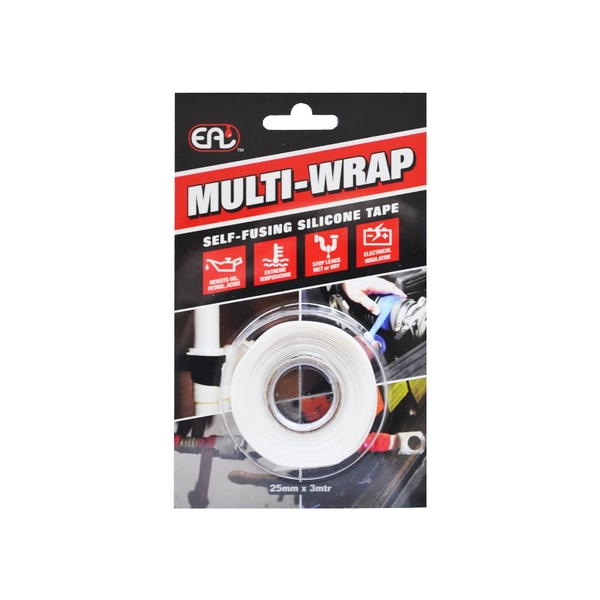 Multi-Wrap Self Fusing Silicone Tape for Pipe Repair - White 25mm x 3m