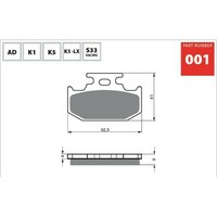 Rear Goldfren Sintered Off Road Brake Pad 