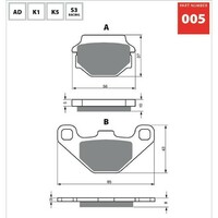 Rear Goldfren Sintered Off Road Brake Pad 