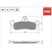Sintered Off Road Front Brake Pad for Husqvarna AE430 1986 1987 1988