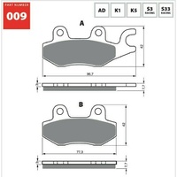 Goldfren Sintered Front R/ Brake Pad for Yamaha XT750 Super Tenere 90-91
