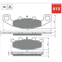 Goldfren Sintered Front Brake Pad for Kawasaki ZR550 Zephyr 1990-1997
