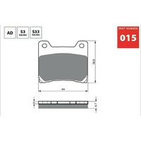 Goldfren Sintered Rear Brake Pad   for Yamaha GTS1000A 1993-1994