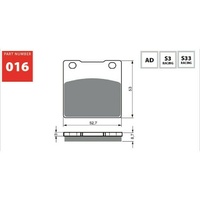 Goldfren Sintered Rear Brake Pad   for Suzuki RG250W 1983-1984