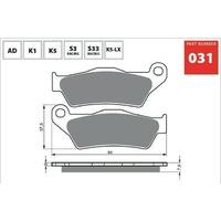 Sintered Dual Sport Front Brake Pads for Husaberg FE390 2009 to 2012