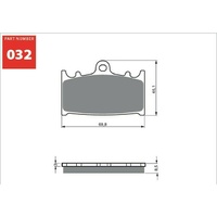 Goldfren Sintered Dual Sport Front Brake Pad for Suzuki RGV250 1989-1998
