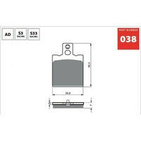 Sintered Dual Sport Rear Brake Pads for Bimota SB6 1994 to 1998