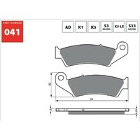 Front Goldfren Sintered Dual Sport Brake Pad 