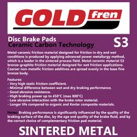 BRAKE PADS GOLDFREN GF053 - S3