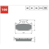 Rear Goldfren Sintered Off Road Brake Pad