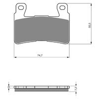 Front Goldfren Sintered Road Brake Pad