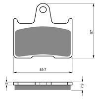 Rear Brake Pads Goldfren GF148 - S3
