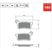 Goldfren Sintered Dual Sport Rear Brake Pad for KTM 65 SX 2010-2018