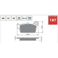 Sintered Off Road Rear Brake Pads for Beta RR 525 2005 2006 2007 2008