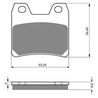 Rear Brake Pads Goldfren GF222 - S3