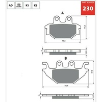 Sintered Off Road Rear Brake Pads for Kymco MXU300 2008 2009 2010