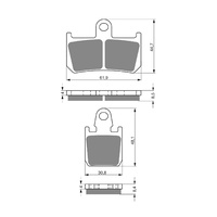 Goldfren Front Brake Pad for Yamaha YZF-R1 2007 2008 2009 2010 2011 2012 to 2014