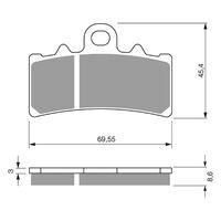 Front Brake Pads Goldfren GF305 - S3