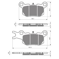 Rear Right Brake Pads Goldfren GF375 - K5