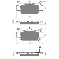 Rear Left Brake Pads Goldfren GF382 - K5
