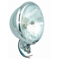 Bates Style | Chrome | Bottom Mount | 5-1/4" 135mm Headlight | Custom | Retro