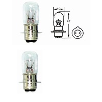 Headlight Bulbs | Two Items | 1 Pin | Single Tang | for 6V Bikes - 25/25W Px15D