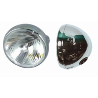 Headlight | Chrome | 7" | 180mm | H4 Bulb | ADR | Classic | Cafe Racer | XS | GS