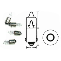 Indicator Bulbs, 12V, 23W, Small Head, Parallel Pin, Clear, 4 Bulbs