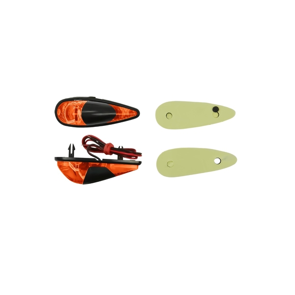 Custom Motorcycle Indicators | Clear Lens | Teardrop Flush Mount | Pair 60Mm Two