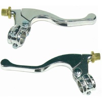 Silver Alloy Cable Short Clutch + Brake Lever Set Custom | Cafe Racer | Bobber