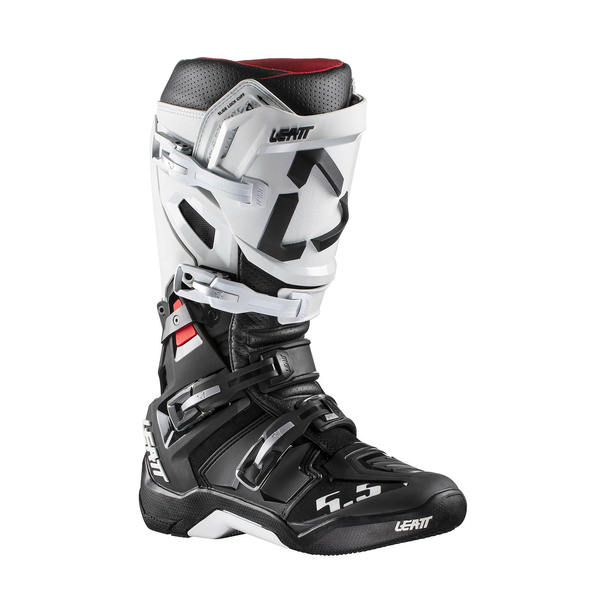LEATT 5.5 FLEXLOCK BOOT - WHITE / BLACK