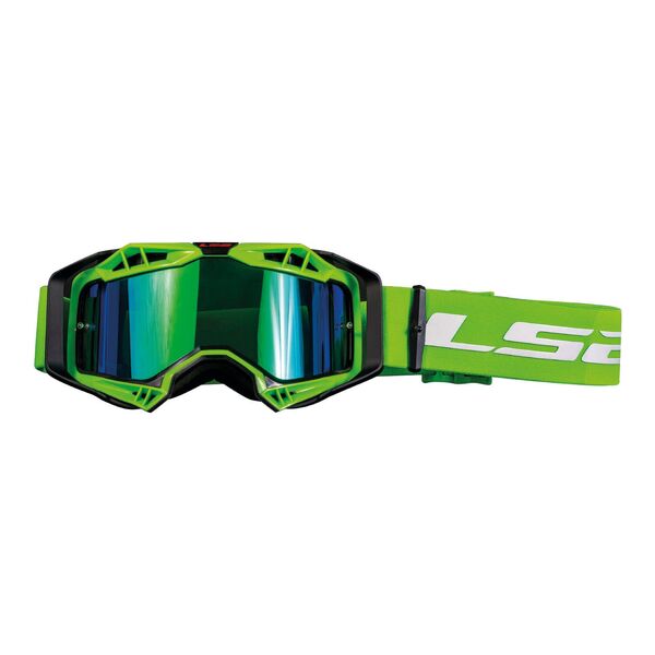 LS2 Aura Pro Goggle Hv Green With Iridium Lens