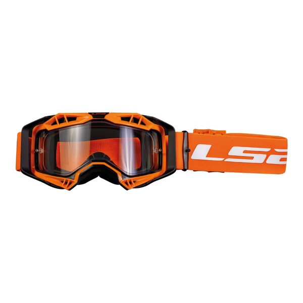 LS2 Aura Goggle Orange With Clear Lens