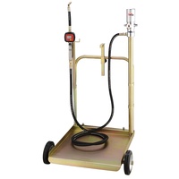 Workshop Drum Pump, Trolley and digital oil gun - 1/2" 4m oil hose, Drums 180-220kgs, Pump 3:1 940mm (No Reel)