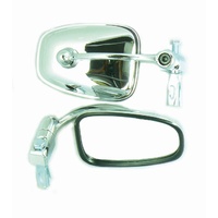 CUSTOM PAIR OF BAR END MOTORCYCLE MIRRORS CHROME Cafe Racer Scrambler