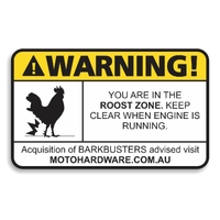 Warning Sticker - Roost Zone Keep Clear by Moto Hardware (90x60mm)