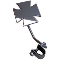 WHITES MIRROR MALTESE CROSS CHR CLAMP ON