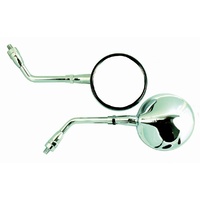 Chrome Mirror Pair (Two) For Old School Cafe Racer Bobber Custom