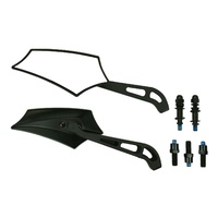 Custom Pair Cafe Racer Scrambler Satin Black Talon Mirrors