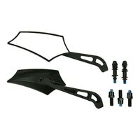Custom Pair Motorcycle Mirrors Satin Black Talon Mirrors Cafe Racer