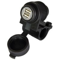 Oxford USB DUAL 2.1amp Sockets | 22mm - 25mm  Handlebar Mount