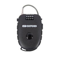 Retractable Combination Cable Lock 75cm Black For Motorbike