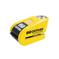 Alpha XA14 Alarm Disc Lock Yellow/Black For Motorbike