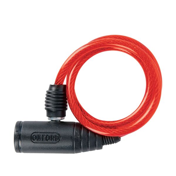 Oxford Bumper Cable Lock Red 6mm X 600mm