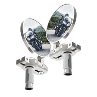 Oxford Bar End MirrorS SILVER (Pair)