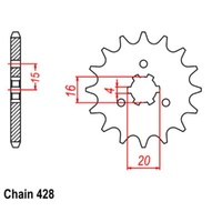 MTX Standard Front Sprocket 14T