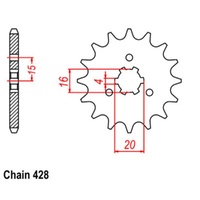 MTX Standard Front Sprocket 14T for Kawasaki KH100 G 1982-1989