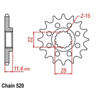 MTX Optional Front Sprocket 14T for KTM 600 LC4 ENDURO 1988-1993