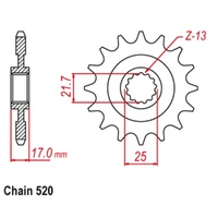 MTX Standard Front Sprocket 15T for Honda CBR500R 2013-2018
